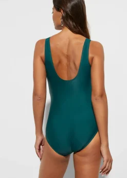 Maillot 1 pièce sculptant, maintien léger, avec plis décoratifs