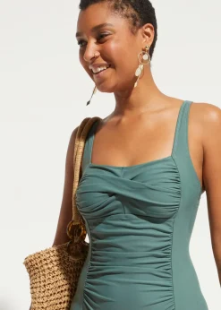 Maillot 1 pièce sculptant style croisé, maintien modéré