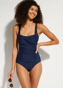 Maillot 1 pièce sculptant style croisé, maintien modéré