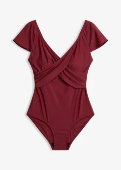 Maillot 1 pièce sculptant style croisé, maintien léger