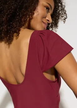 Maillot 1 pièce sculptant style croisé, maintien léger