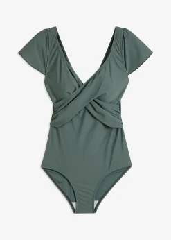 Maillot 1 pièce sculptant style croisé, maintien léger