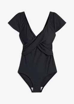 Maillot 1 pièce sculptant style croisé, maintien léger