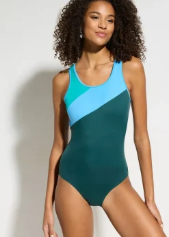 Maillot de natation séchage rapide avec empiècements contrastants