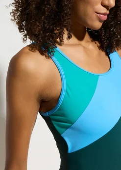 Maillot de natation séchage rapide avec empiècements contrastants