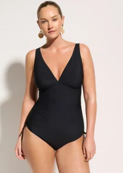 Maillot 1 pièce sculptant avec laçages, maintien léger