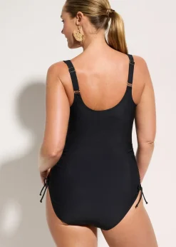 Maillot 1 pièce sculptant avec laçages, maintien léger