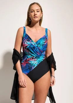 Maillot 1 pièce sculptant croisé, maintien léger