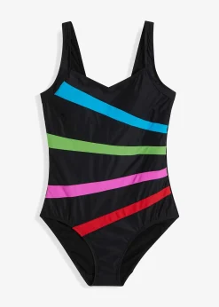 Maillot sculptant à empiècement, maintien modéré