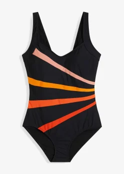 Maillot sculptant à empiècement, maintien modéré