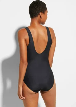 Maillot sculptant à empiècement, maintien modéré