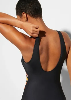 Maillot sculptant à empiècement, maintien modéré