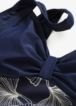 Maillot sculptant à empiècement imprimé, maintien léger