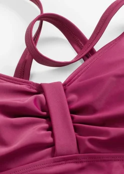 Maillot sculptant à fronces, maintien modéré