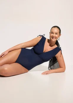 Maillot sculptant à larges bretelles, maintien léger