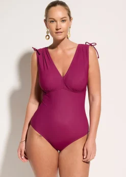 Maillot sculptant à larges bretelles, maintien léger