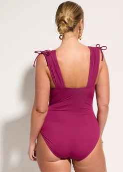 Maillot sculptant à larges bretelles, maintien léger