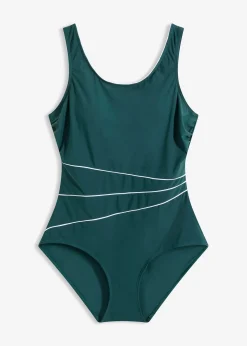 Maillot sculptant avec coutures décoratives, maintien léger