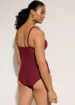 Maillot sculptant style croisé, maintien fort