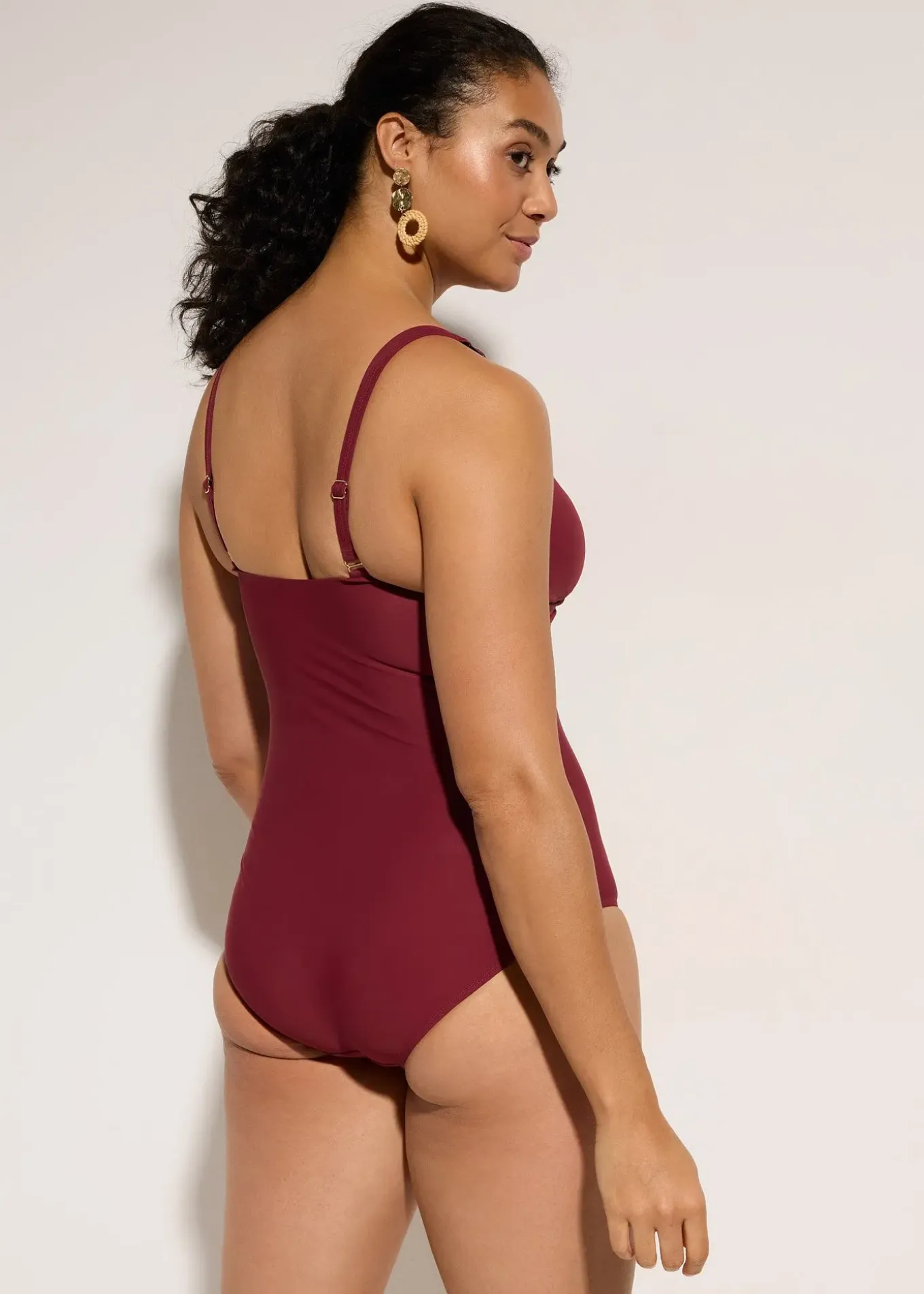 Maillot sculptant style croisé, maintien fort