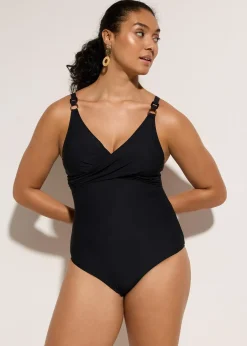 Maillot sculptant style croisé, maintien fort