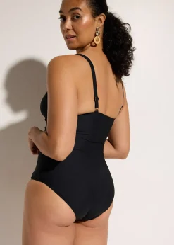 Maillot sculptant style croisé, maintien fort