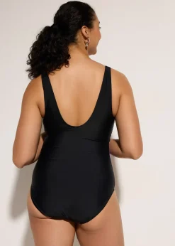 Maillot sculptantavec empiècement imprimés, maintien modéré