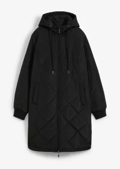 Manteau court à capuche, matelassé
