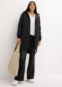 Manteau court à capuche, matelassé