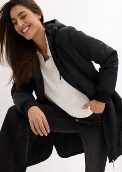 Manteau court à capuche, matelassé