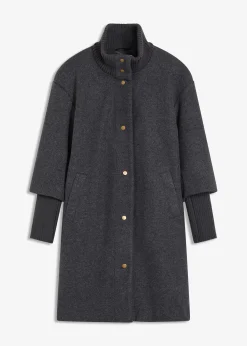 Manteau court aspect laine