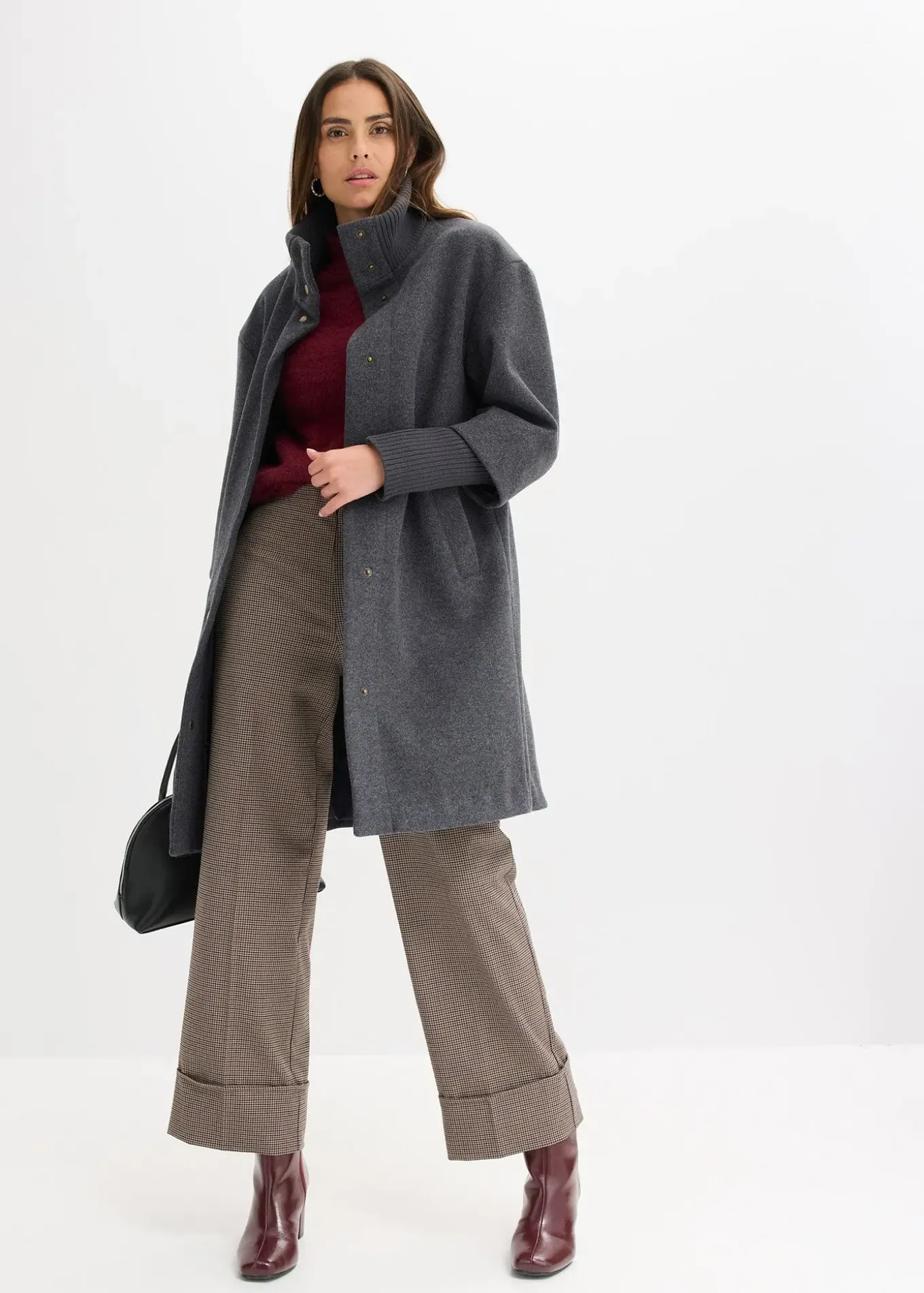 Manteau court aspect laine