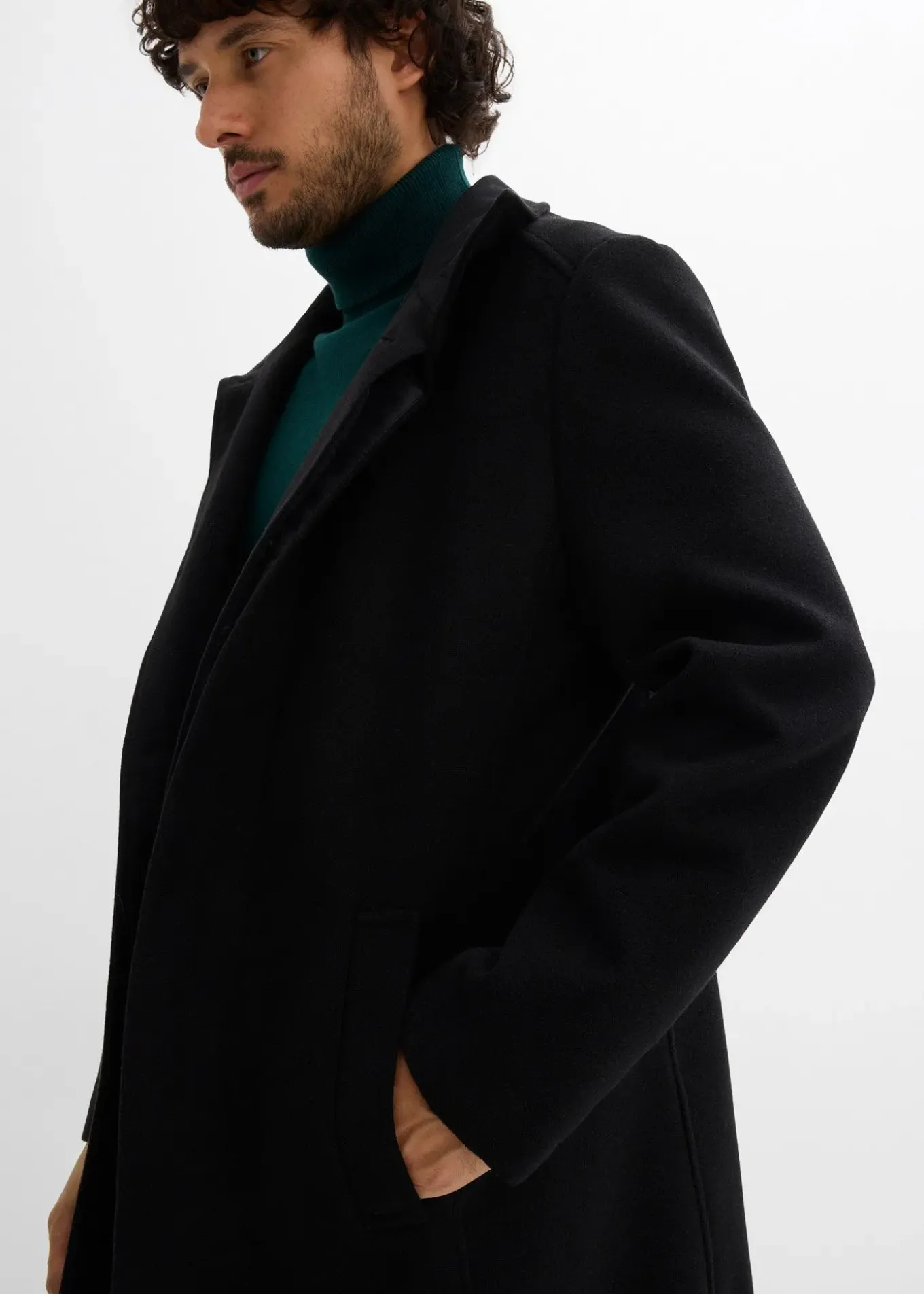 Manteau court aspect laine