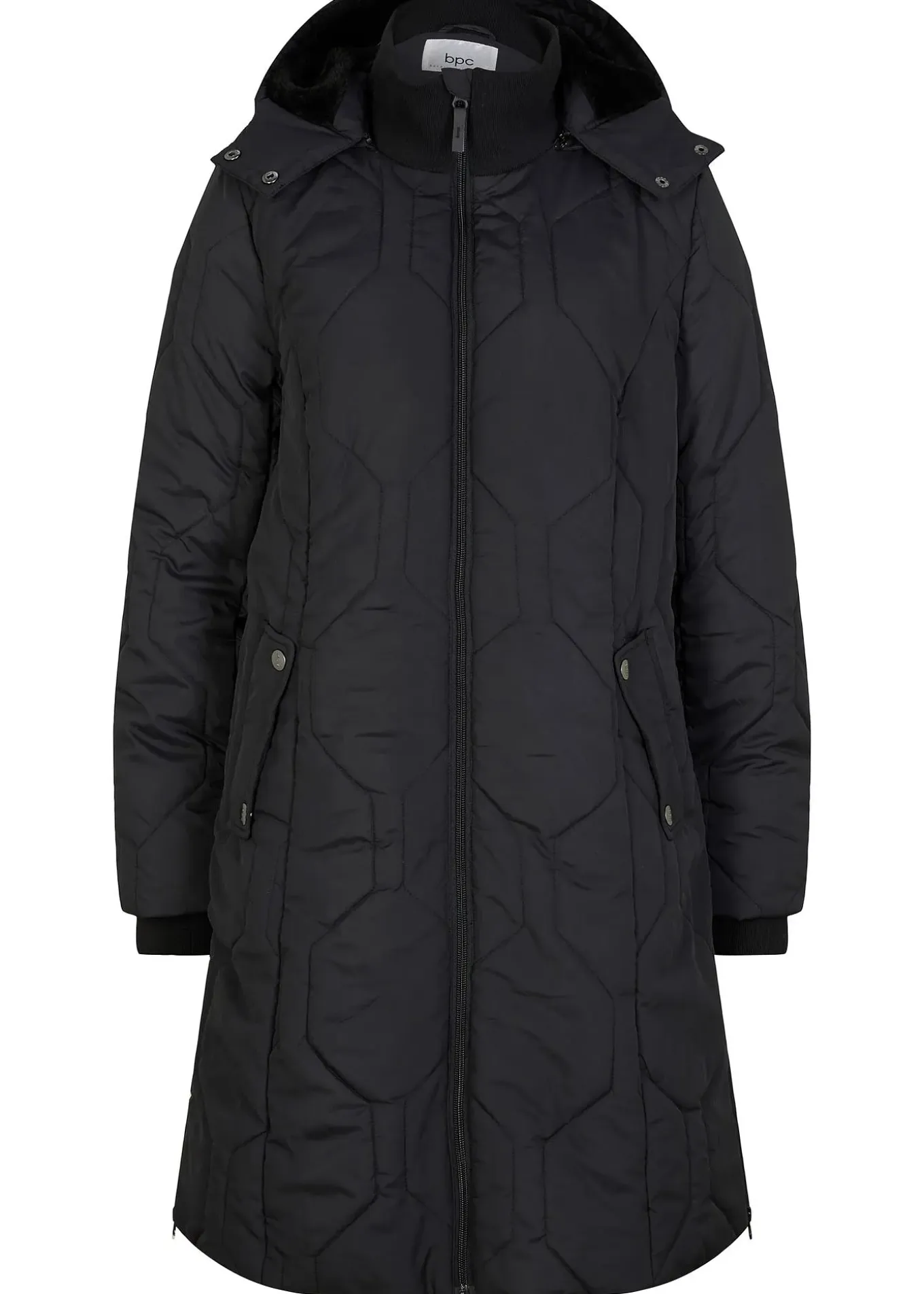 Manteau court avec surpiqûres diamant et zips latéraux