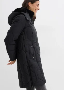 Manteau court avec surpiqûres diamant et zips latéraux