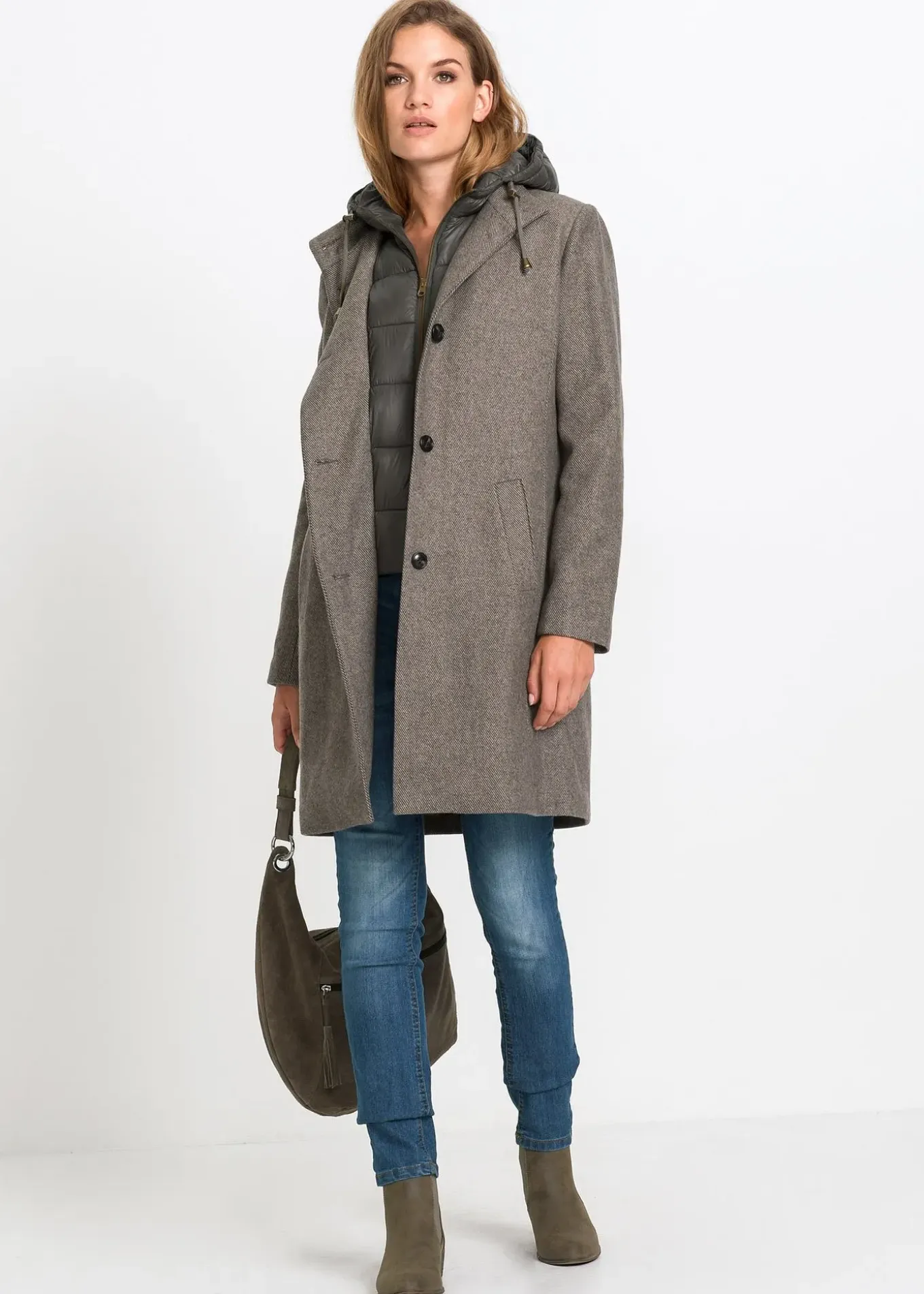 Manteau court d’hiver, style 2en1