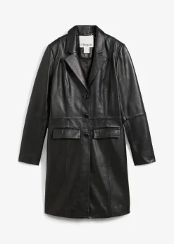 Manteau court en cuir nappa d’agneau