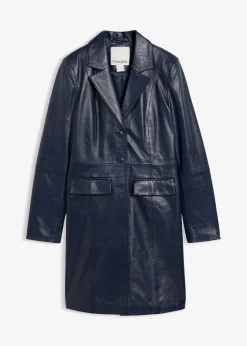 Manteau court en cuir nappa d’agneau