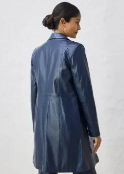 Manteau court en cuir nappa d’agneau