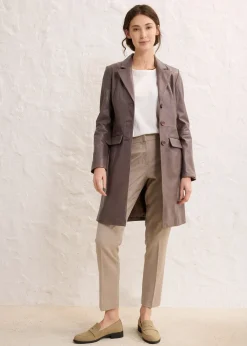 Manteau court en cuir nappa d’agneau