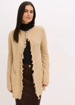 Manteau court en maille avec sequins et fil brillant