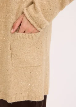 Manteau court en maille avec sequins et fil brillant