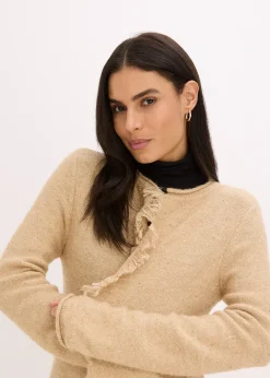 Manteau court en maille avec sequins et fil brillant