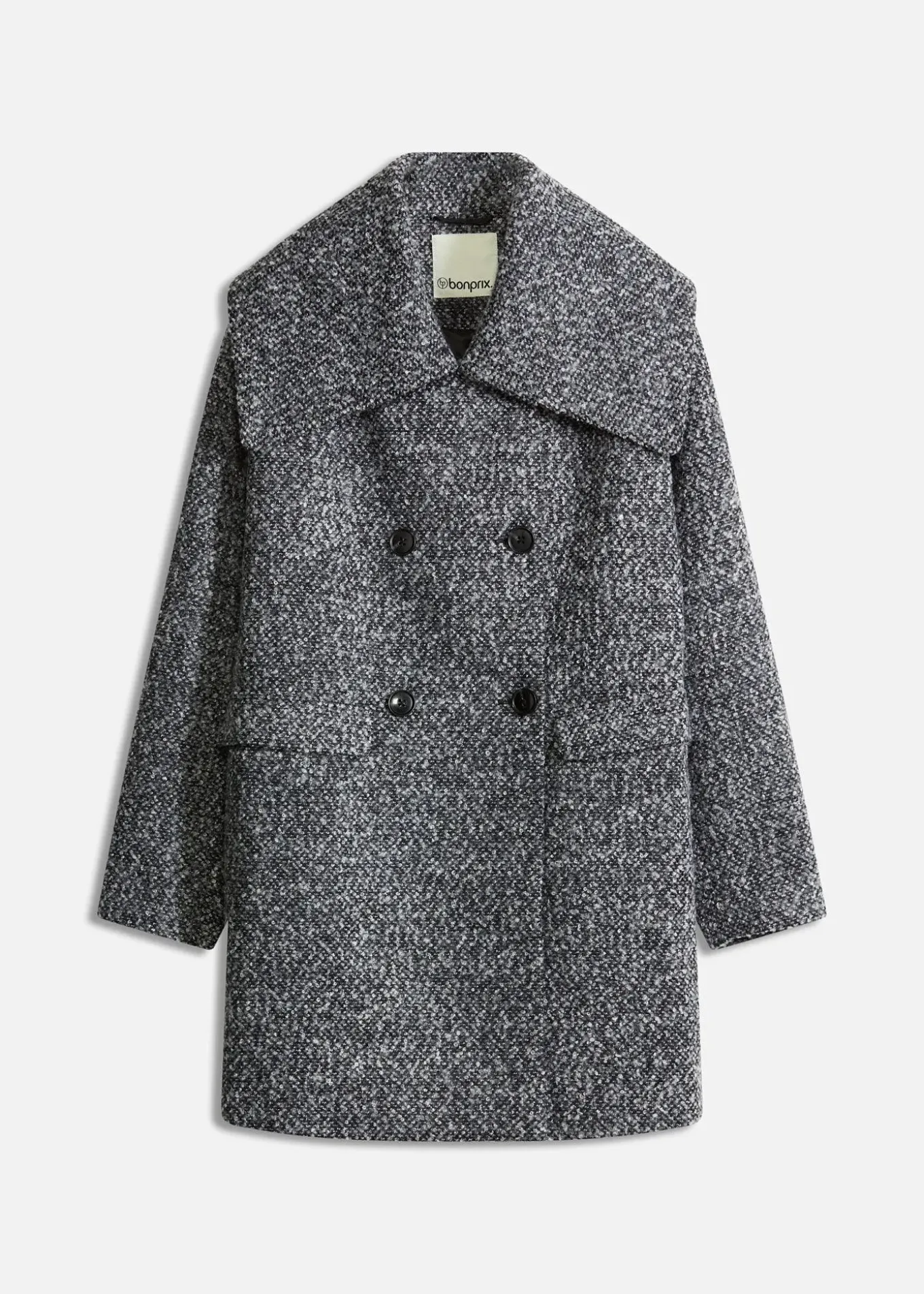 Manteau court et oversize, aspect chiné