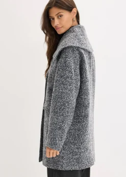 Manteau court et oversize, aspect chiné