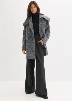 Manteau court et oversize, aspect chiné
