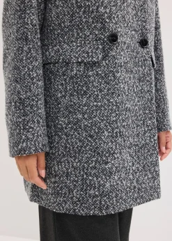 Manteau court et oversize, aspect chiné