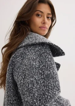 Manteau court et oversize, aspect chiné