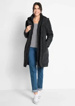 Manteau court légèrement rembourré à capuche