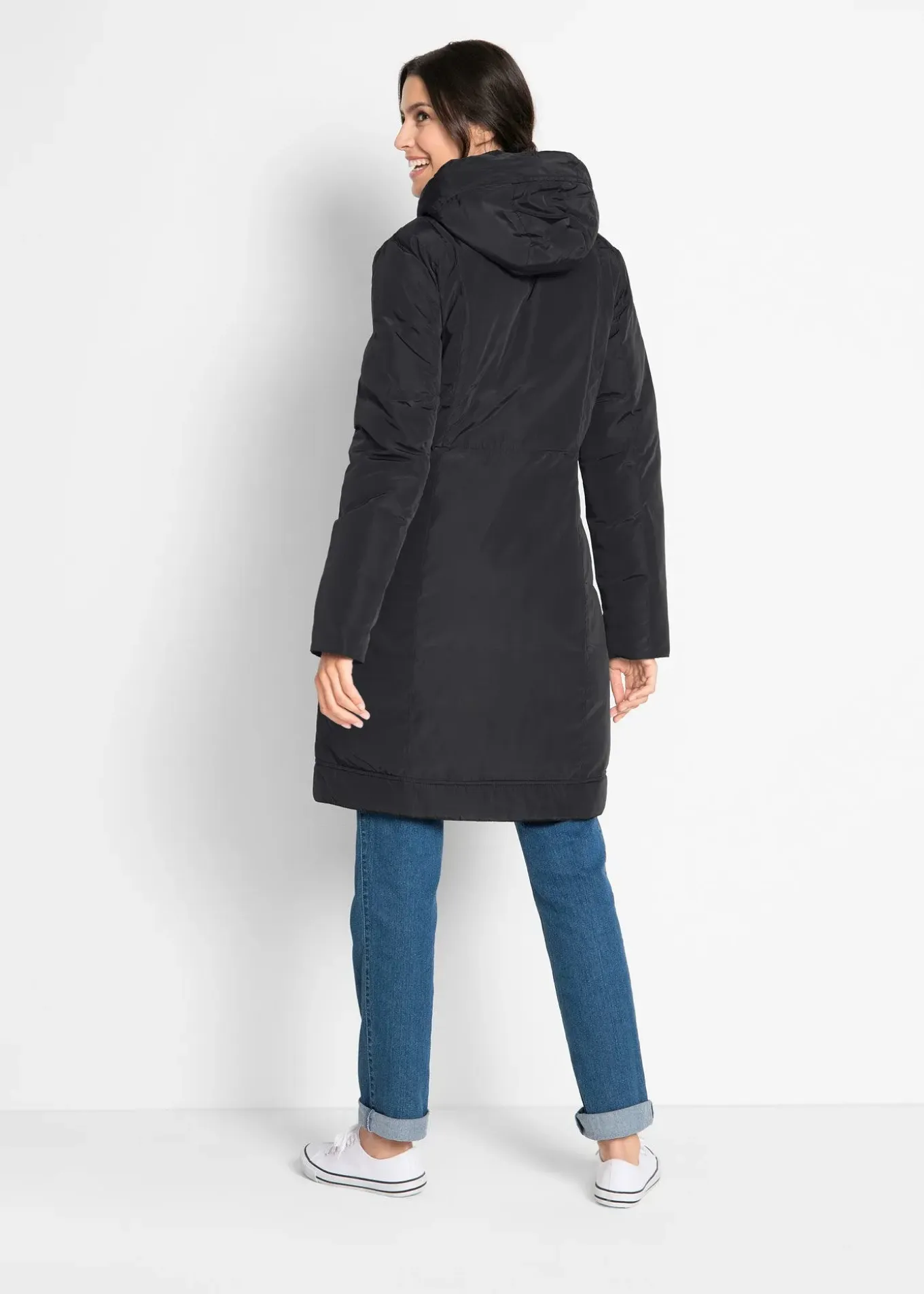 Manteau court légèrement rembourré à capuche